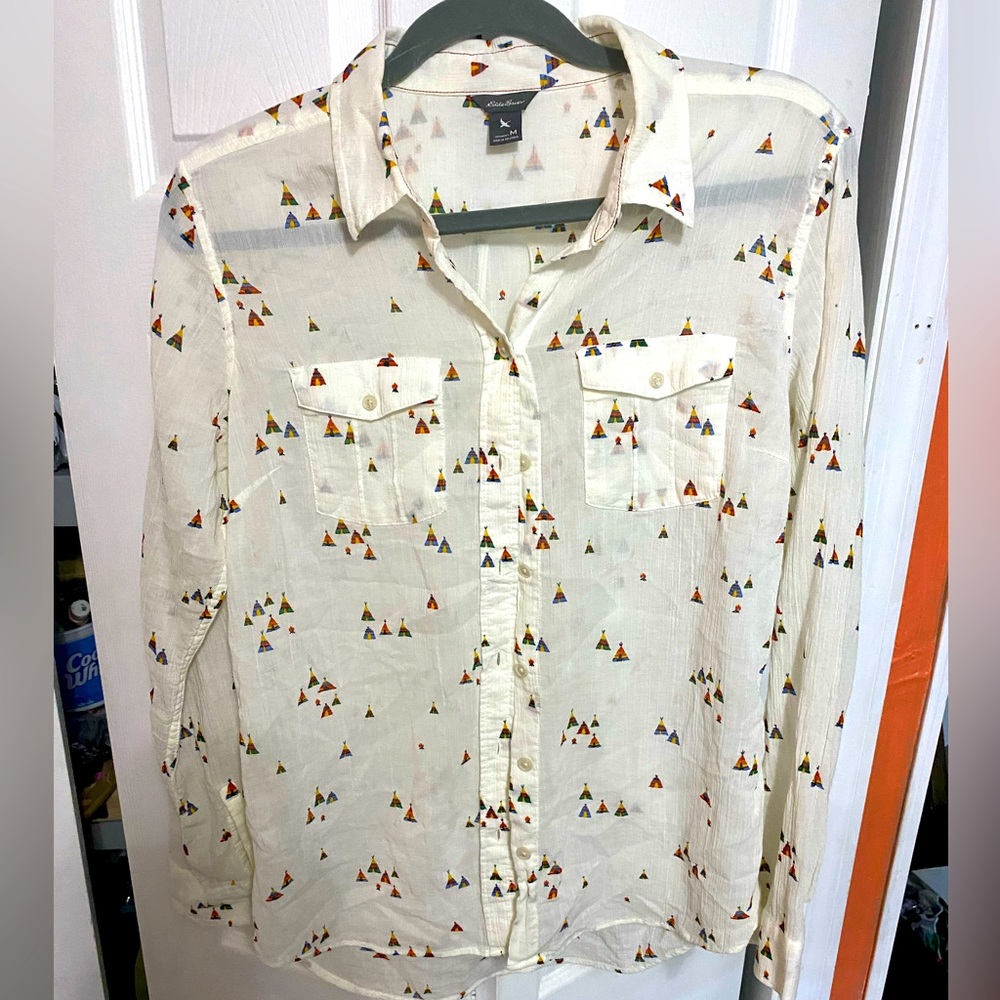 Eddie Bauer teepee button up blouse